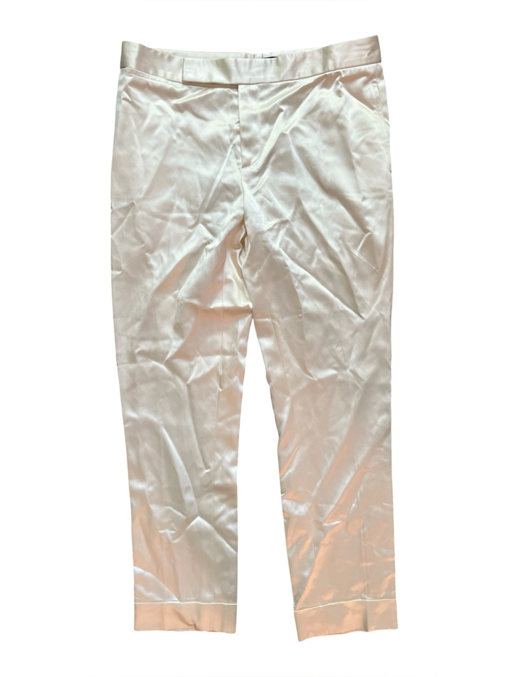 Ralph Lauren Cream Silk Straight Leg Dress Pants Fully Lined Size 8